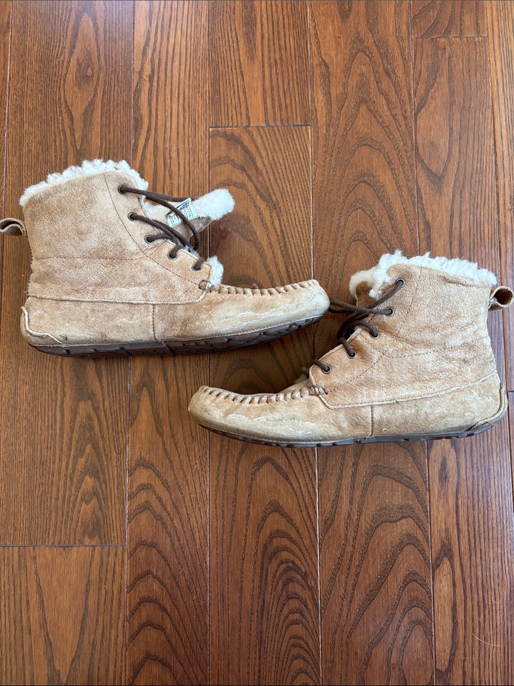 UGG Chestnut Shearling-Lined Suede Moccasin Boots - Picture 7 of 10
